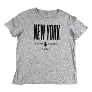 Polo Ralph Lauren Mens New York Soho Grey T-Shirt Sz Large